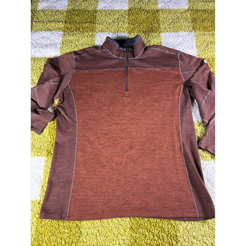 Kuhl Revel 1/4 Zip Pullover Mens Large‎ Rust Brown Heathered Sweater 3112